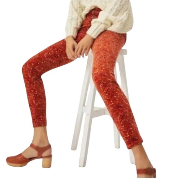 ANTHROPOLOGIE Pilcro high rise corduroy exposed button fly skinny pants 32 - Picture 1 of 12